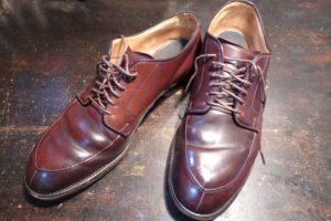 Alden（オールデン）コードバンレザーの靴磨き＆靴紐交換＆ラバー 